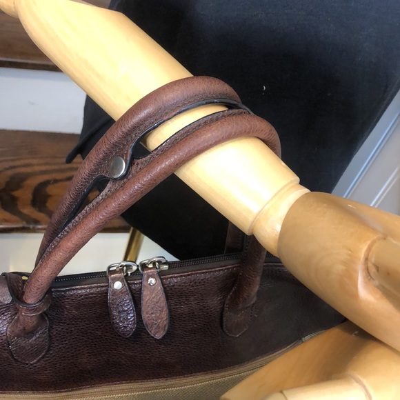 RALPH LAUREN Olive Canvas Brown Leather Crossbody Messenger Laptop Shoulder Bag - Picture 5 of 17